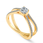 Load image into Gallery viewer, 0.50cts. Cushion Cut Solitaire Diamond Split Shank 18K Yellow Gold Ring JL AU 1171Y-A   Jewelove.US
