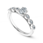 Load image into Gallery viewer, 0.30cts Oval Cut Solitaire with Marquise Cut Diamond Accents Platinum Ring JL PT 2017   Jewelove.US
