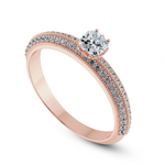 Load image into Gallery viewer, 0.50cts. Cushion Cut Solitaire Diamond Split Shank 18K Rose Gold Ring JL AU 1187R-A   Jewelove.US
