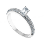 Load image into Gallery viewer, 0.50cts Emerald Cut Solitaire Diamond Split Shank Platinum Ring JL PT 1188-A   Jewelove.US
