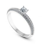 Load image into Gallery viewer, 0.70cts Princess Cut Solitaire Diamond Split Shank Platinum Ring JL PT 1186-B   Jewelove.US
