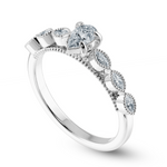 Load image into Gallery viewer, 0.30cts Pear Cut Solitaire with Marquise Cut Diamond Accents Platinum Ring JL PT 2018   Jewelove.US
