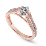 Load image into Gallery viewer, 0.50cts. Marquise Cut Solitaire Diamond Split Shank 18K Rose Gold Ring JL AU 1184R-A   Jewelove.US
