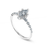 Load image into Gallery viewer, 0.30cts Marquise Cut Solitaire Halo Diamond Accents Platinum Ring JL PT 2010   Jewelove.US

