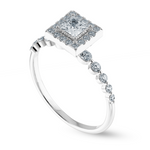 Load image into Gallery viewer, 0.70cts Princess Cut Solitaire Halo Diamond Accents Platinum Ring JL PT 2003-B   Jewelove.US
