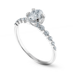Load image into Gallery viewer, 0.30cts Oval Cut Solitaire Halo Diamond Accents Platinum Ring JL PT 2008   Jewelove.US
