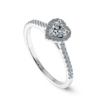 Load image into Gallery viewer, 0.30cts Heart Cut Solitaire Halo Diamond Shank Platinum Ring JL PT 1198   Jewelove.US
