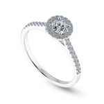 Load image into Gallery viewer, 0.50cts Solitaire Diamond Halo Shank Platinum Ring JL PT 1193-A   Jewelove.US
