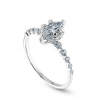 Load image into Gallery viewer, 0.70cts Marquise Cut Solitaire Halo Diamond Accents Platinum Ring JL PT 2010-B   Jewelove.US
