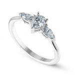 Load image into Gallery viewer, 0.30cts Pear Cut Solitaire Diamond Accents Platinum Ring JL PT 1207   Jewelove.US
