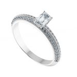 Load image into Gallery viewer, 0.30cts Emerald Cut Solitaire Diamond Split Shank Platinum Ring JL PT 1188   Jewelove.US
