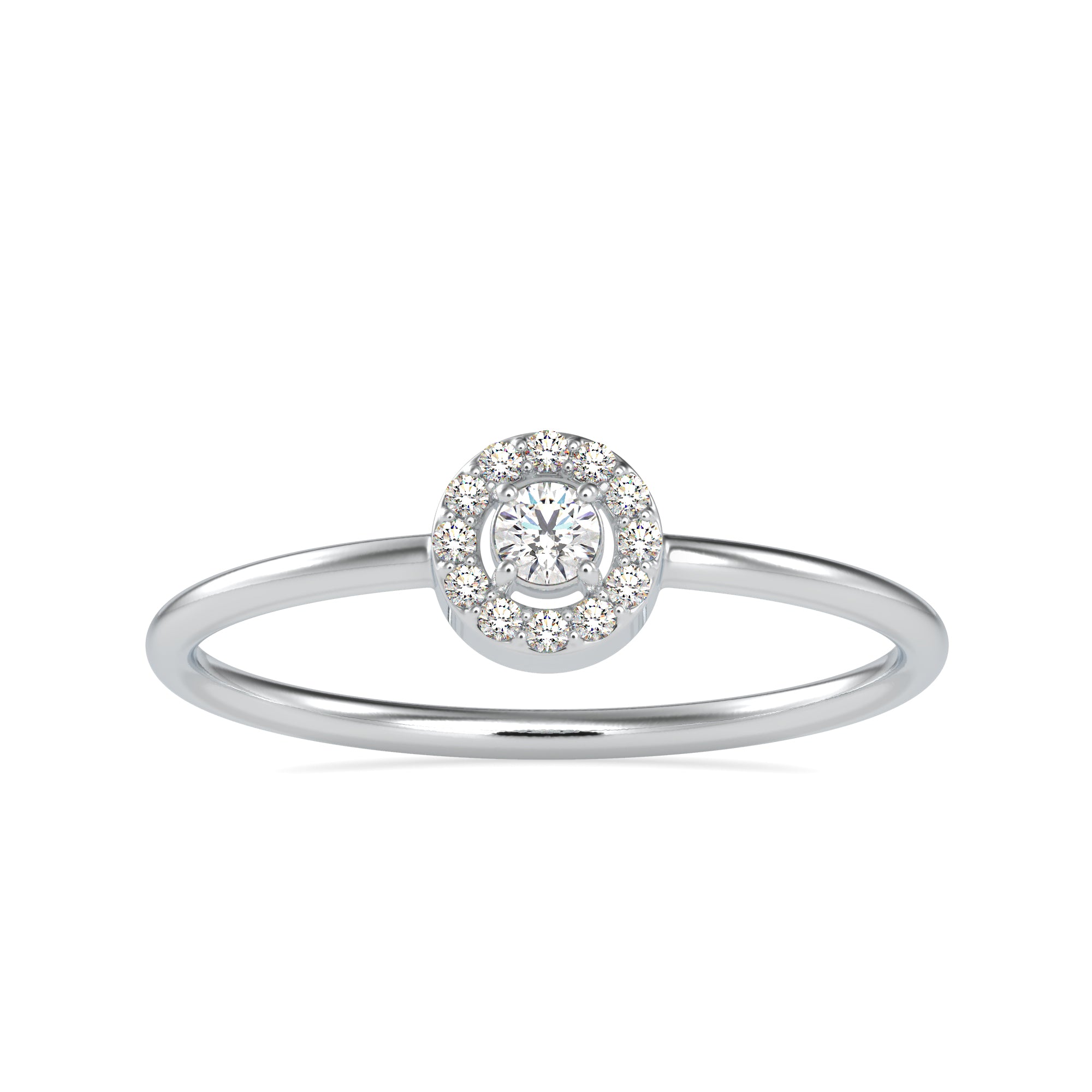10 Pointer Platinum Halo Diamond Engagement Ring JL PT 0601