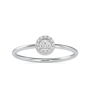 10 Pointer Platinum Halo Diamond Engagement Ring JL PT 0601