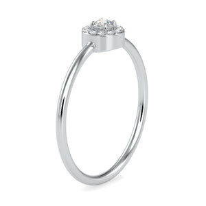 10 Pointer Platinum Halo Diamond Engagement Ring JL PT 0601