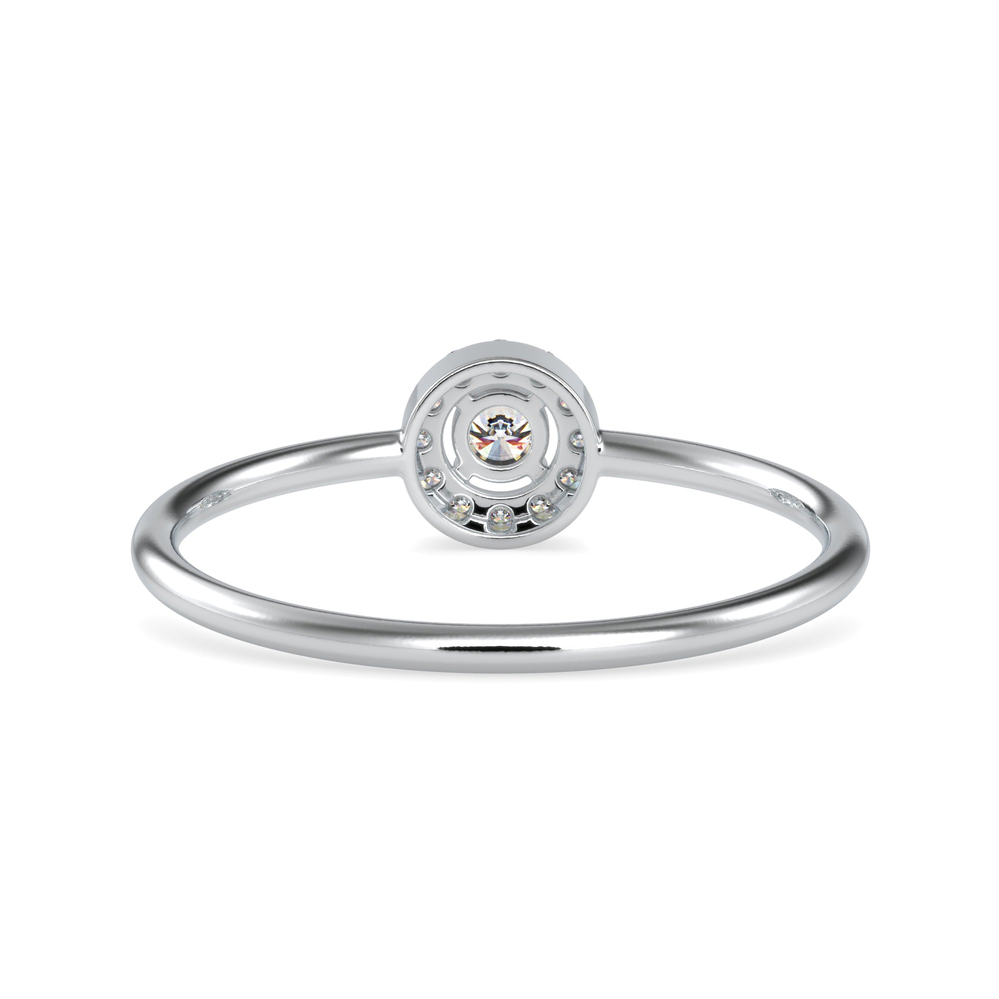 10 Pointer Platinum Halo Diamond Engagement Ring JL PT 0601