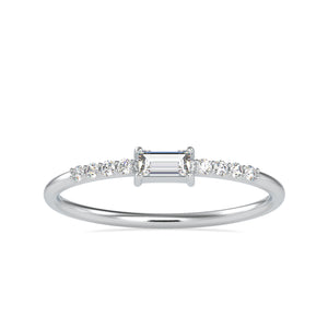 Designer Platinum Baguette Diamond Engagement Ring JL PT 0602