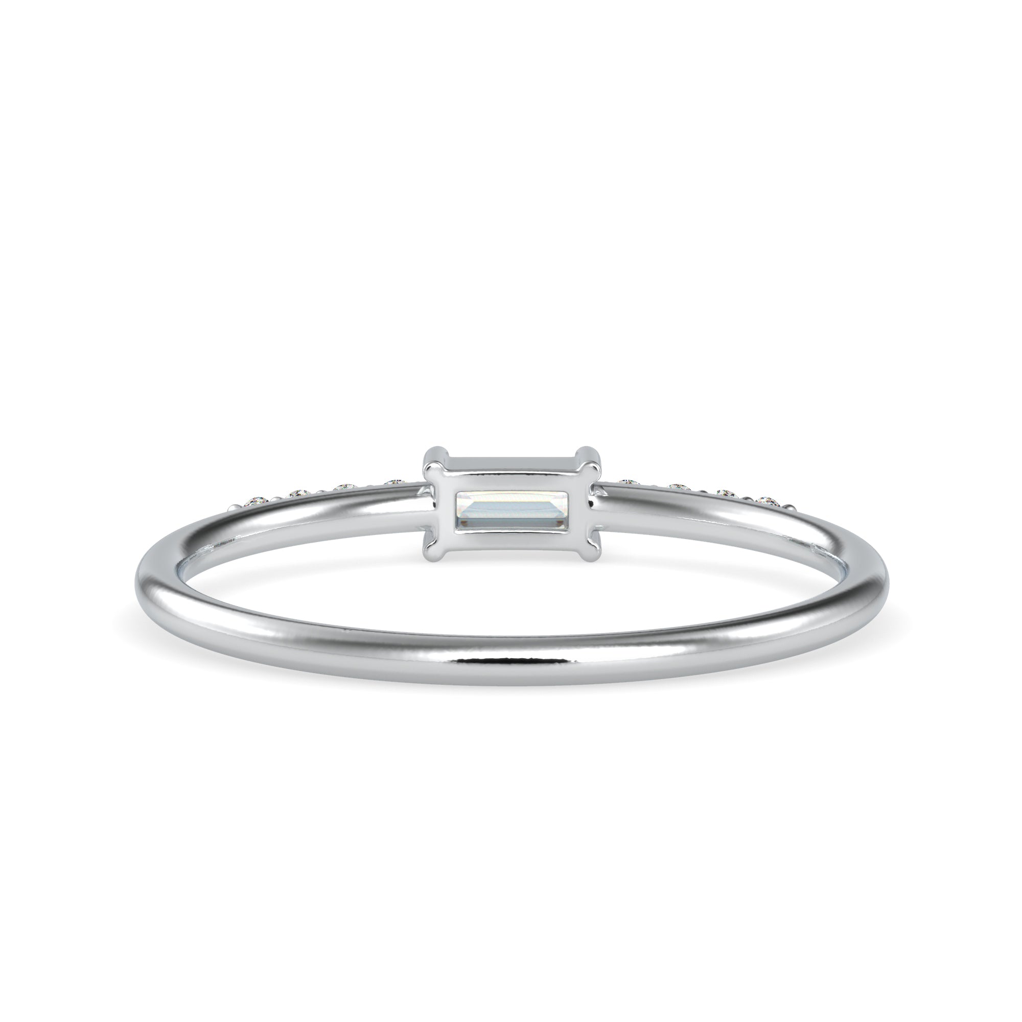 Designer Platinum Baguette Diamond Engagement Ring JL PT 0602