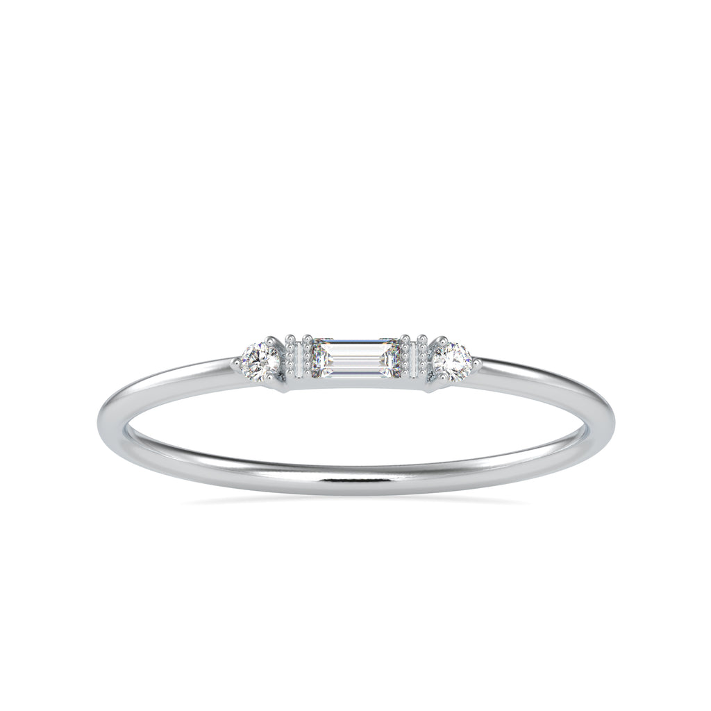 Baguette Diamond Platinum Engagement Ring JL PT 0606   Jewelove.US