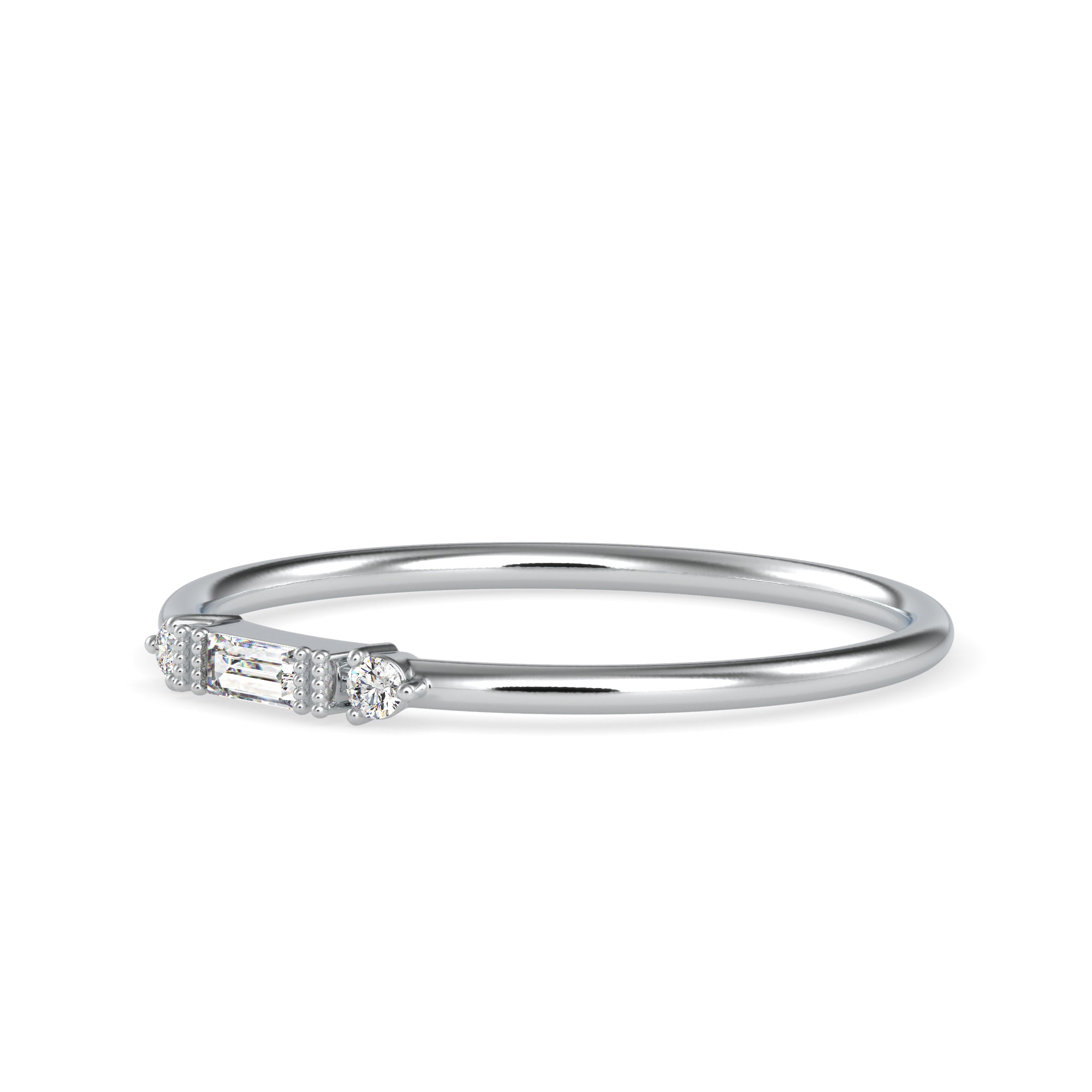 Baguette Diamond Platinum Engagement Ring JL PT 0606   Jewelove.US