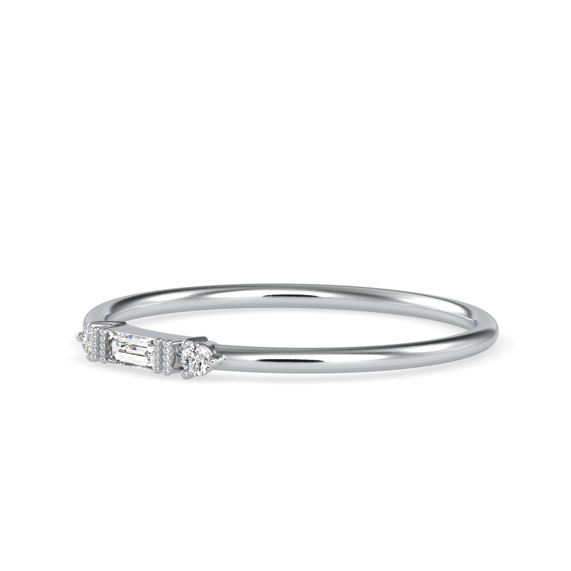Baguette Diamond Platinum Engagement Ring JL PT 0606