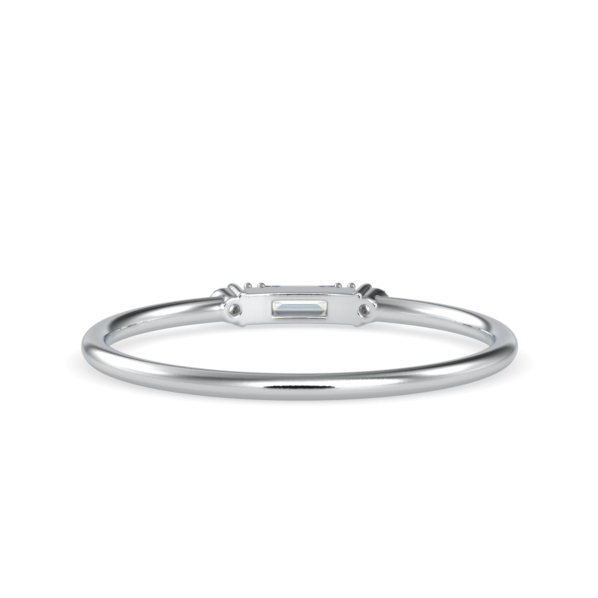 Baguette Diamond Platinum Engagement Ring JL PT 0606   Jewelove.US
