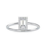 Load image into Gallery viewer, 0.20cts. Baguette Solitaire Platinum Diamond Halo Engagement Ring JL PT 0619   Jewelove.US
