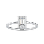 Load image into Gallery viewer, 0.20cts. Baguette Solitaire Platinum Diamond Halo Engagement Ring JL PT 0619
