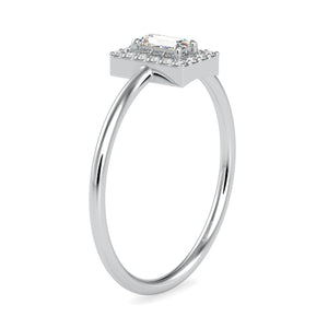 0.20cts. Baguette Solitaire Platinum Diamond Halo Engagement Ring JL PT 0619   Jewelove.US