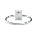 Load image into Gallery viewer, 0.20cts. Baguette Solitaire Platinum Diamond Halo Engagement Ring JL PT 0619   Jewelove.US
