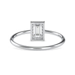 Load image into Gallery viewer, 0.20cts. Baguette Solitaire Platinum Diamond Halo Engagement Ring JL PT 0619
