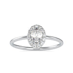 Load image into Gallery viewer, 30-Pointer Oval Cut Solitaire Platinum Halo Diamond Ring JL PT 0626   Jewelove.US
