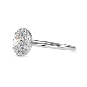 30-Pointer Oval Cut Solitaire Platinum Halo Diamond Ring JL PT 0626   Jewelove.US