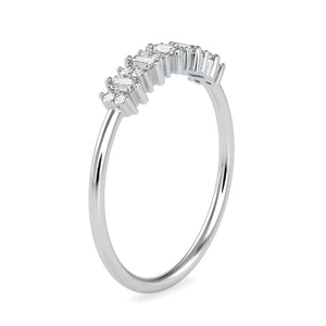 Designer Baguette Platinum Diamond Engagement Ring JL PT 0630