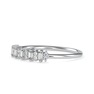Designer Baguette Platinum Diamond Engagement Ring JL PT 0630