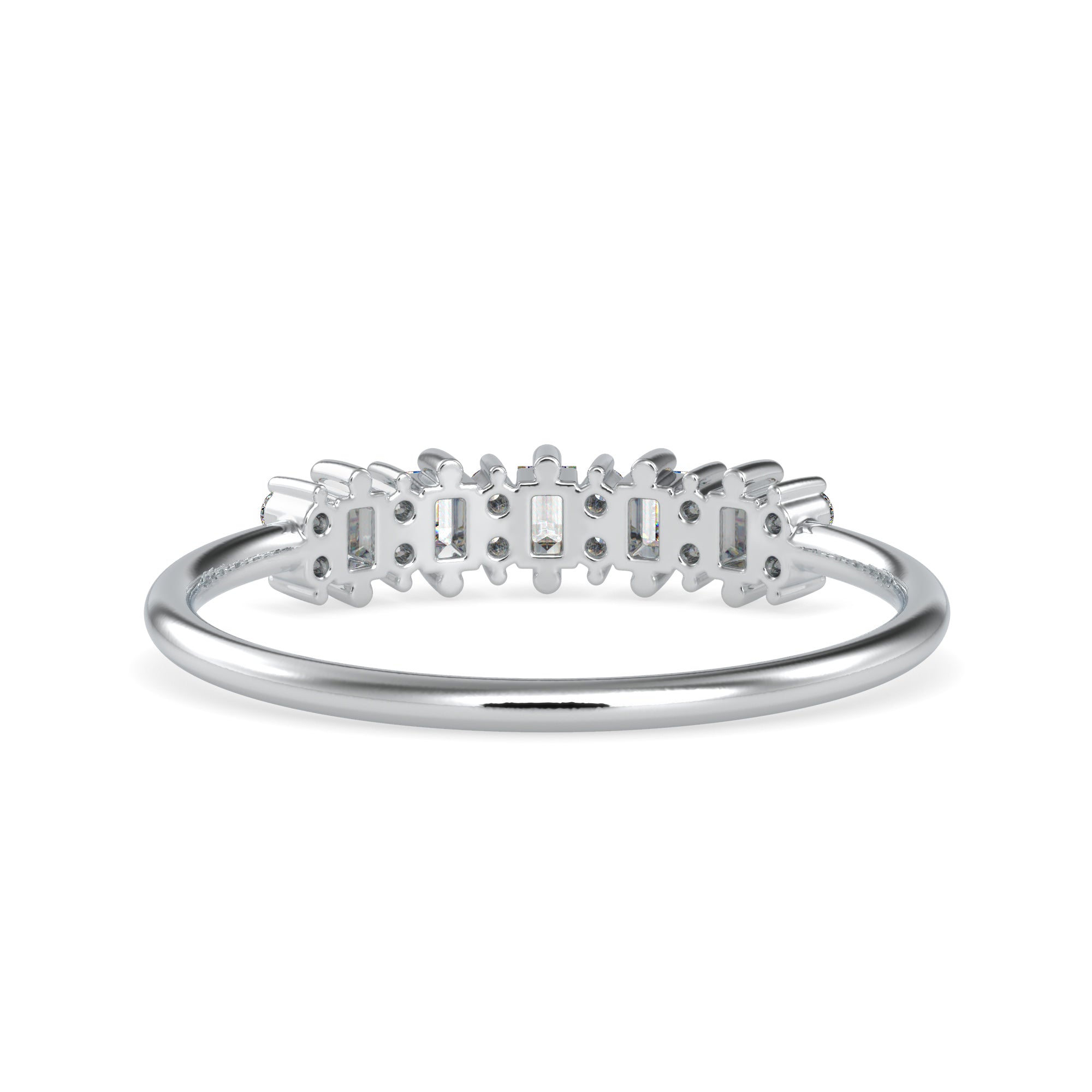 Designer Baguette Platinum Diamond Engagement Ring JL PT 0630