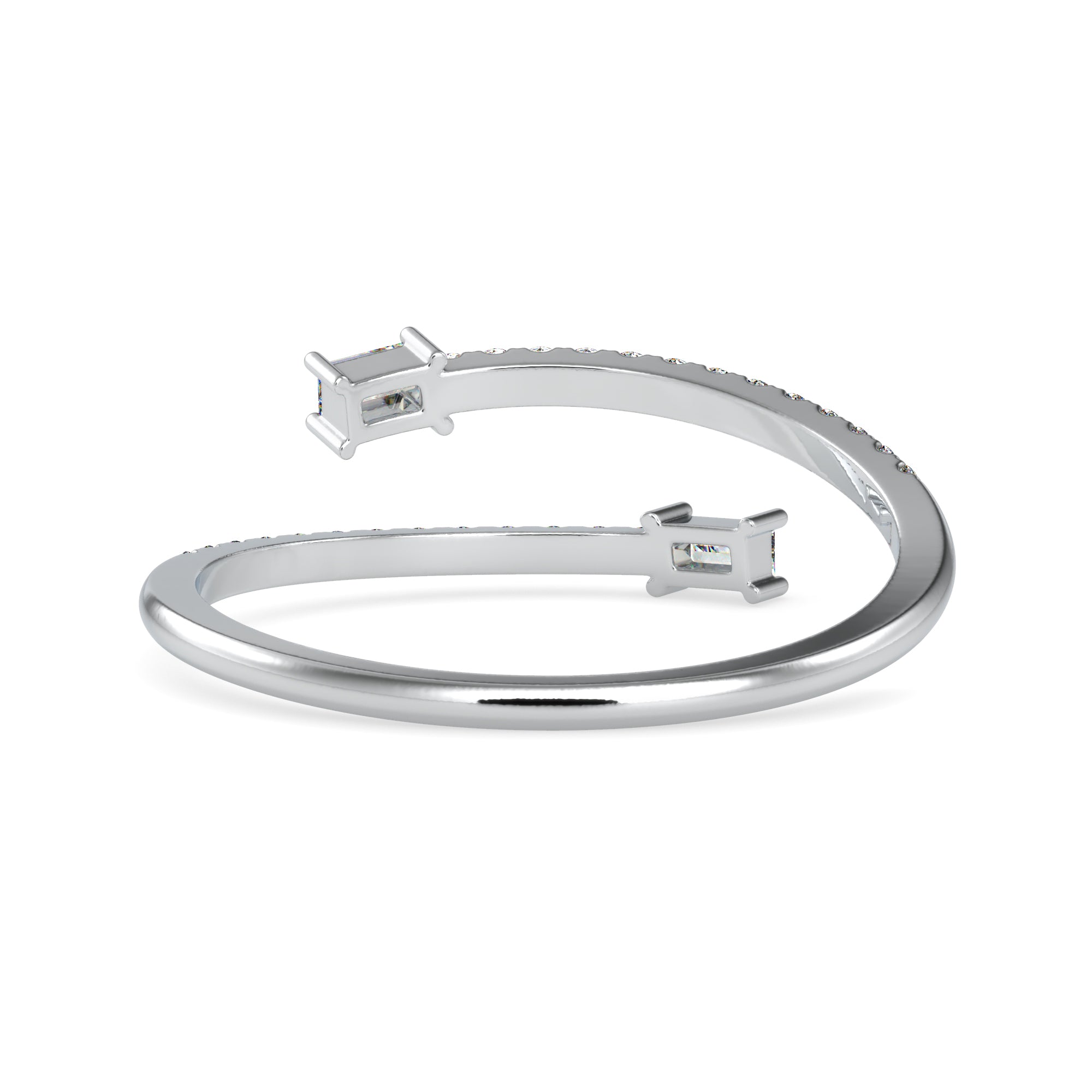 Designer Baguette Platinum Diamond Engagement Ring JL PT 0632