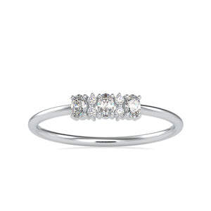 3 Oval Cut Diamond Platinum Engagement Ring JL PT 0646   Jewelove.US