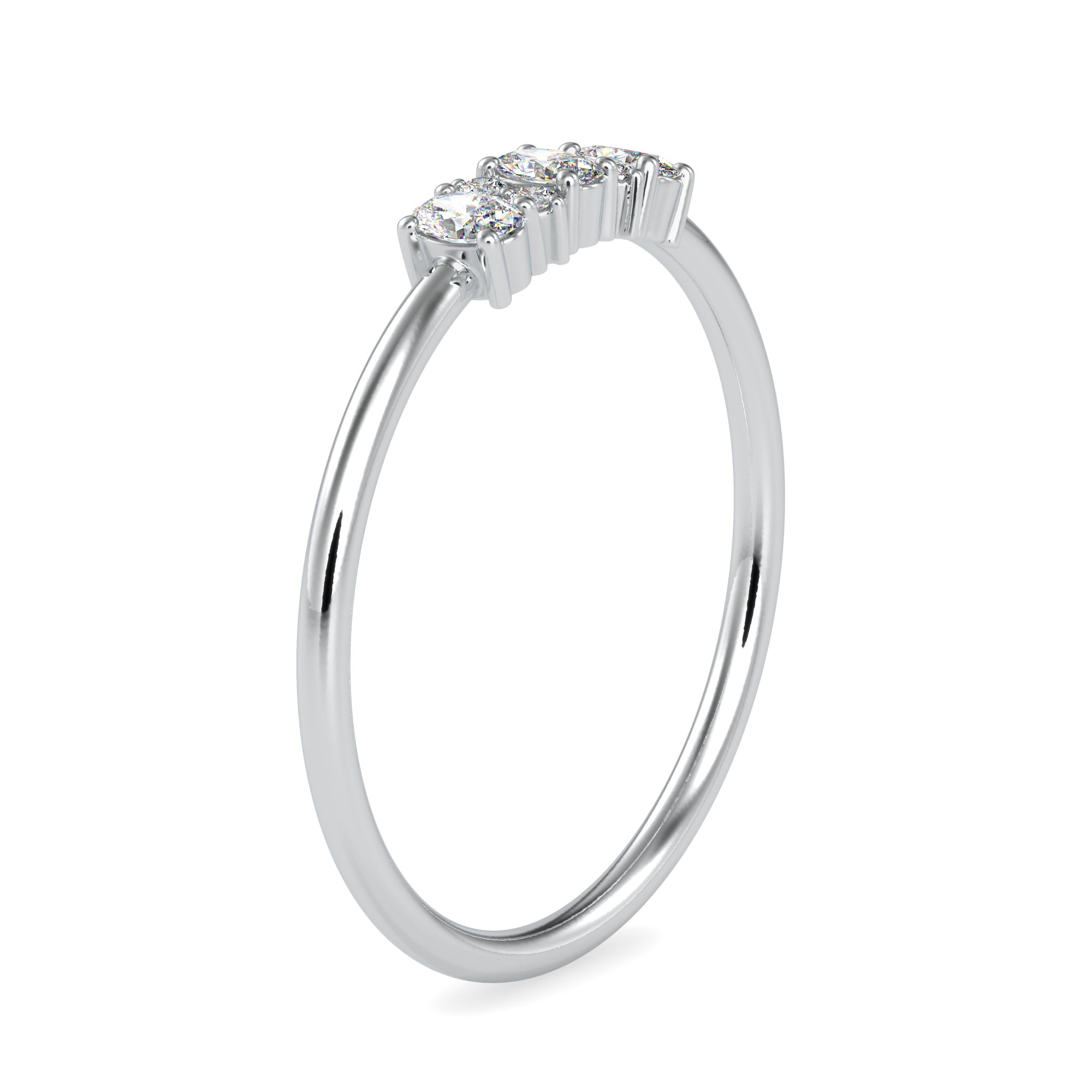 3 Oval Cut Diamond Platinum Engagement Ring JL PT 0646   Jewelove.US