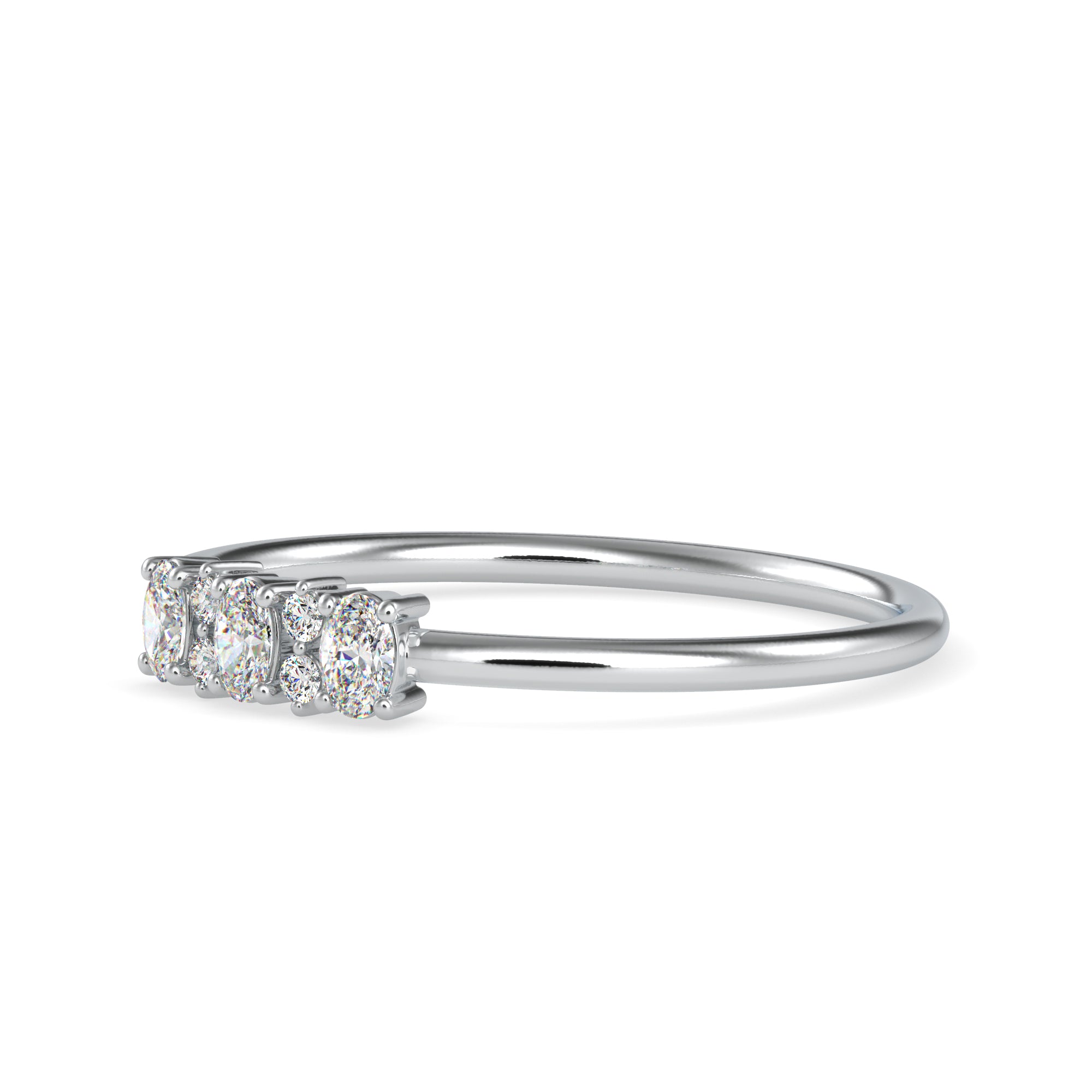 3 Oval Cut Diamond Platinum Engagement Ring JL PT 0646   Jewelove.US