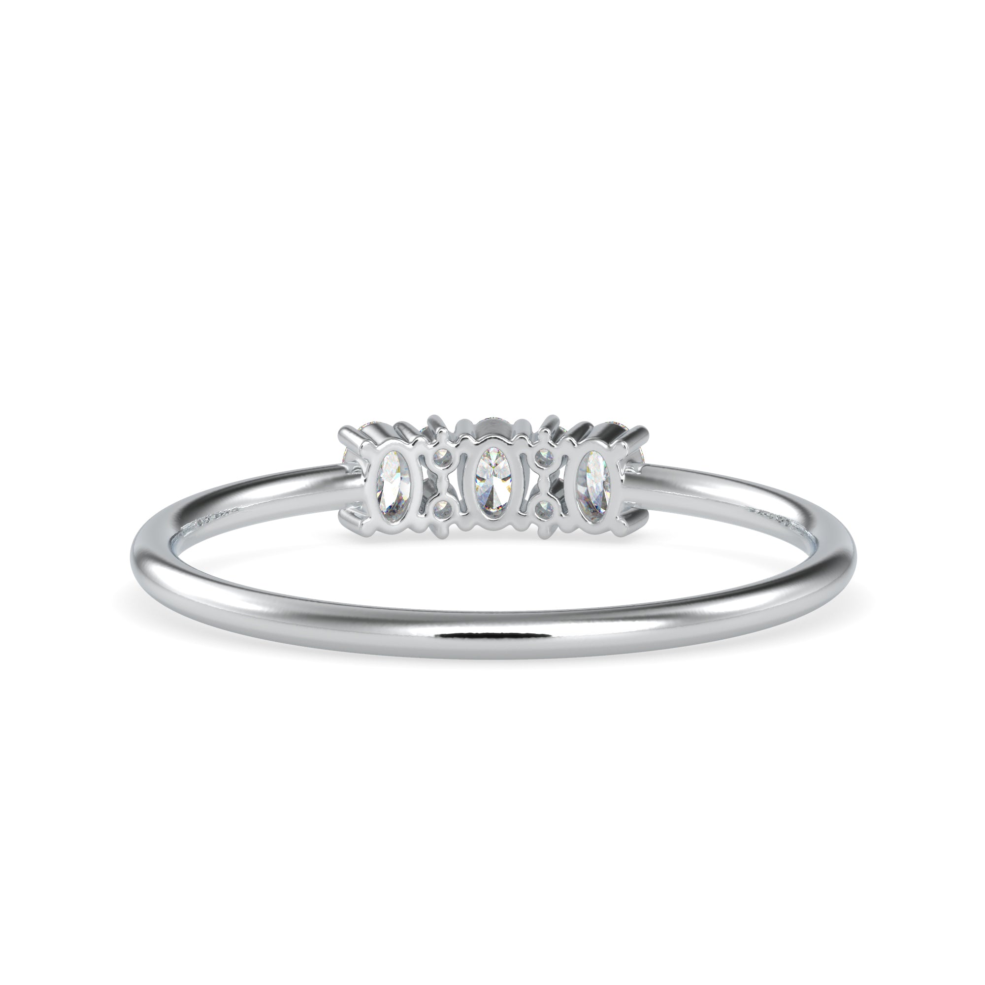 3 Oval Cut Diamond Platinum Engagement Ring JL PT 0646   Jewelove.US