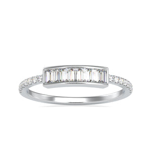 Designer Baguette Diamond Platinum Engagement Ring JL PT 0647