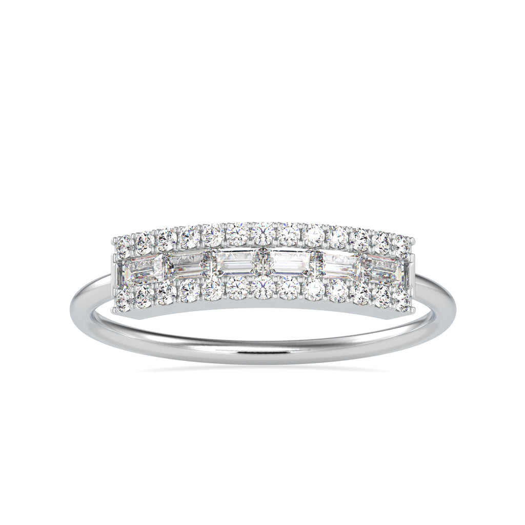 Designer Baguette Platinum Diamond Engagement Ring JL PT 0648   Jewelove.US
