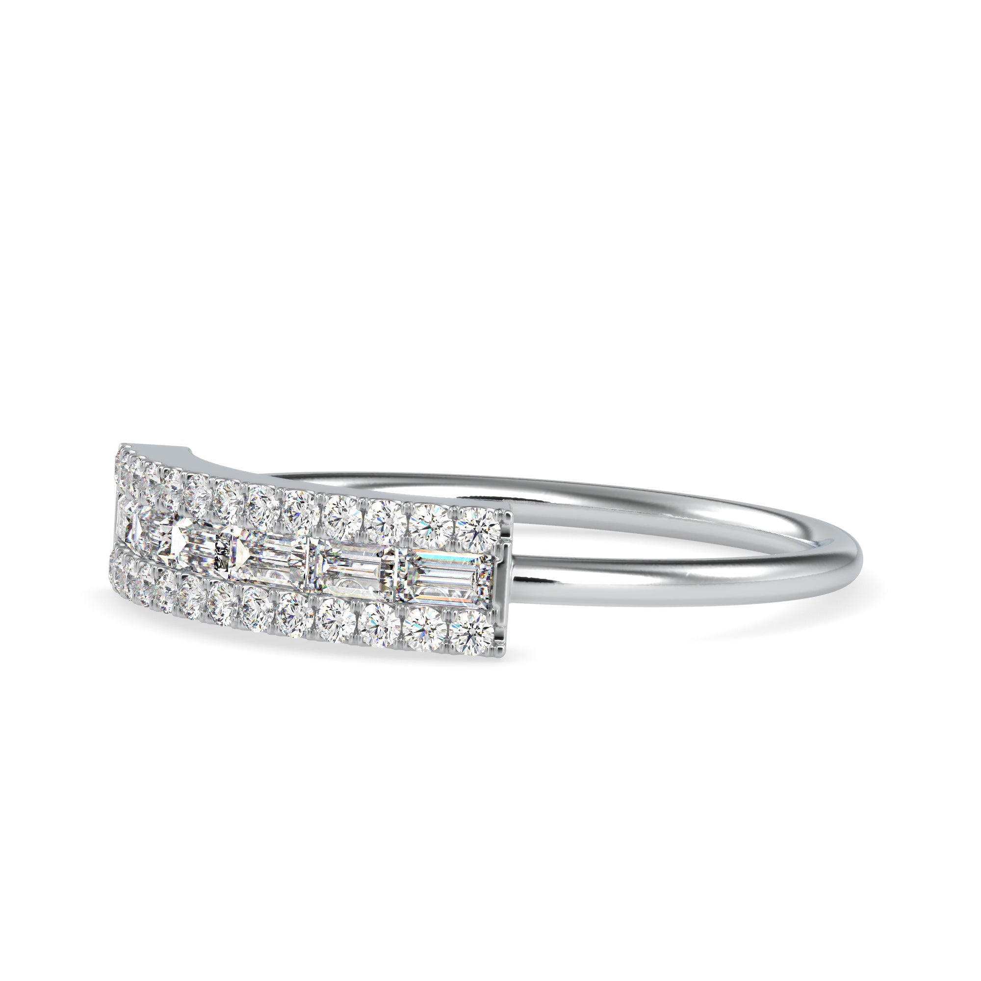 Designer Baguette Platinum Diamond Engagement Ring JL PT 0648   Jewelove.US