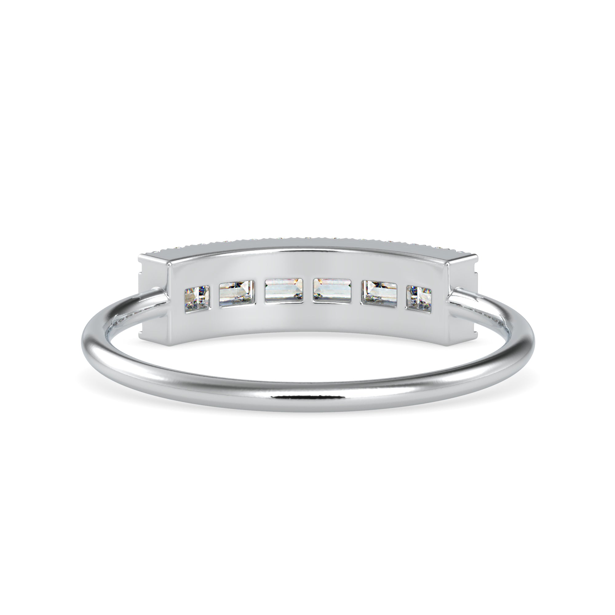 Designer Baguette Platinum Diamond Engagement Ring JL PT 0648