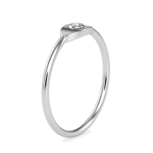 Single Diamond Platinum Ring for Women JL PT 0649