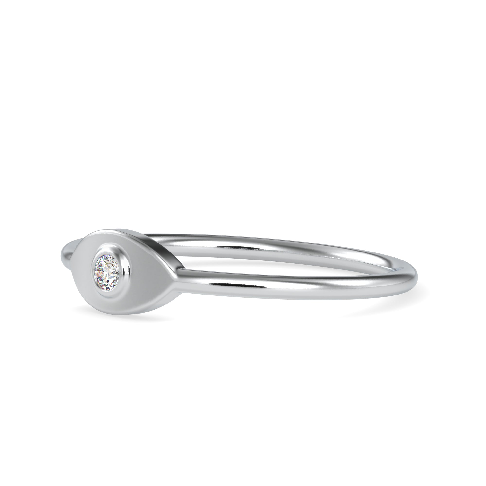 Single Diamond Platinum Ring for Women JL PT 0649