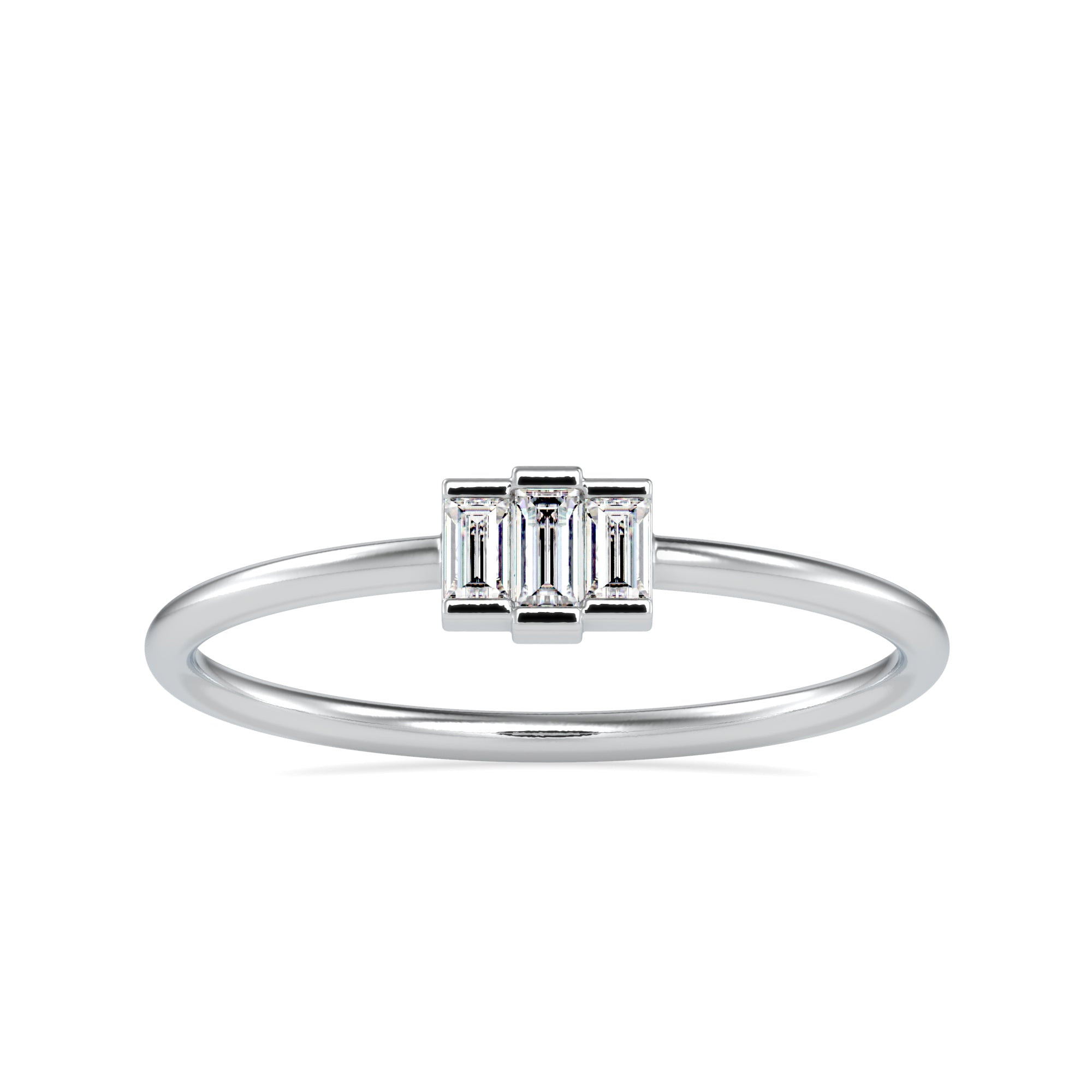 Platinum Baguette Diamond Engagement Ring JL PT 0652   Jewelove.US