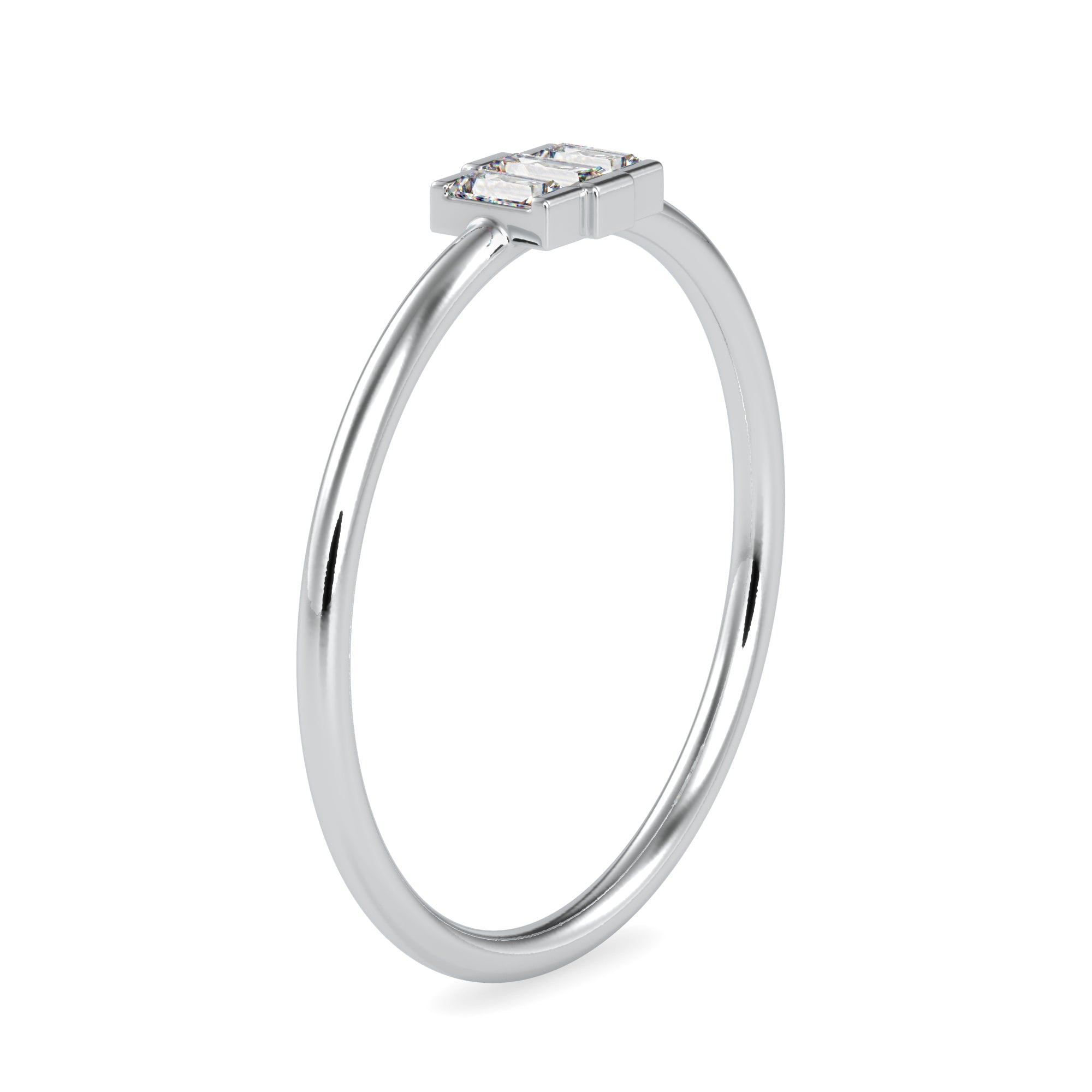 Platinum Baguette Diamond Engagement Ring JL PT 0652   Jewelove.US
