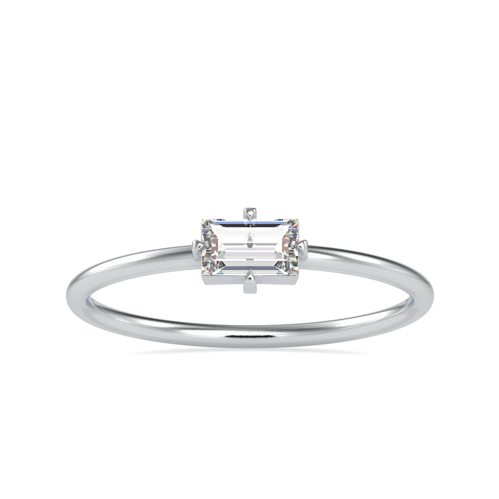 0.20cts. Baguette Diamond Platinum Solitaire Engagement Ring JL PT 0656   Jewelove.US