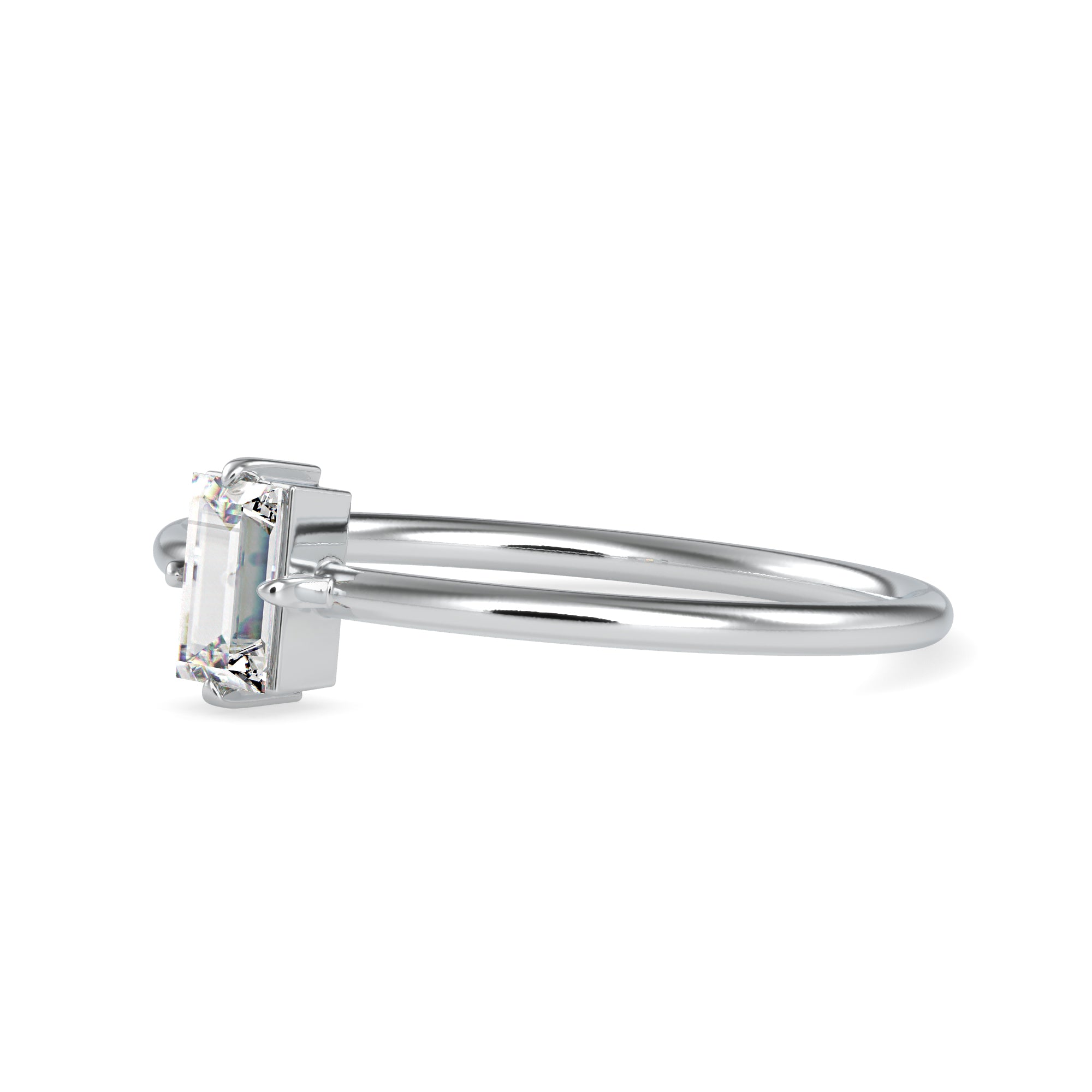 0.20cts. Baguette Diamond Solitaire Platinum Engagement Ring JL PT 0657